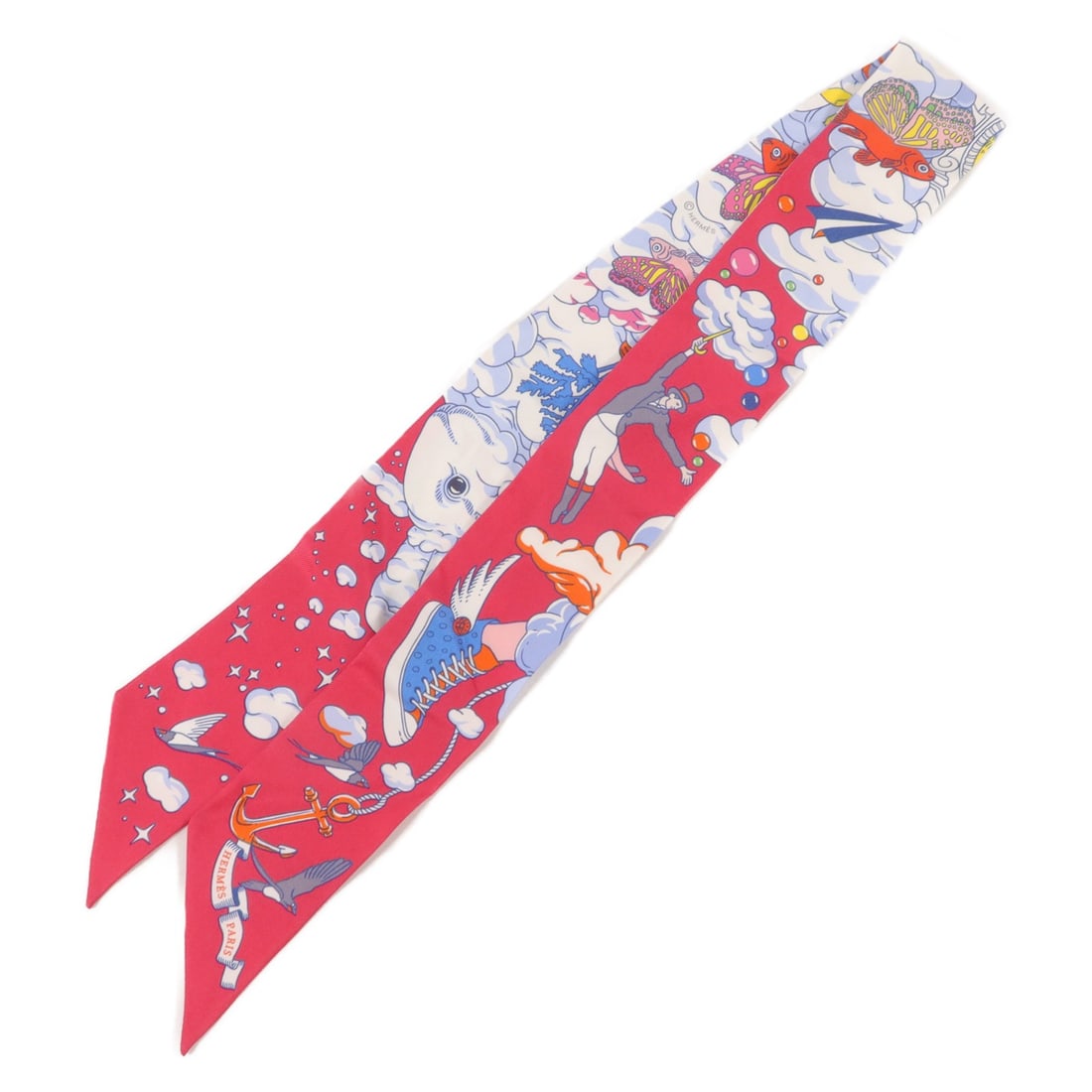 Hermes Twilly Silk Scarf Multicolor Red: Hermes Twilly Silk Scarf Multicolor Red Hermes Twilly scarf in multicolor and red silk. It is sized at 85 cm x 5 cm (33.5 in x 2.0 in) and is described as being in very good AB condition. Accessories 