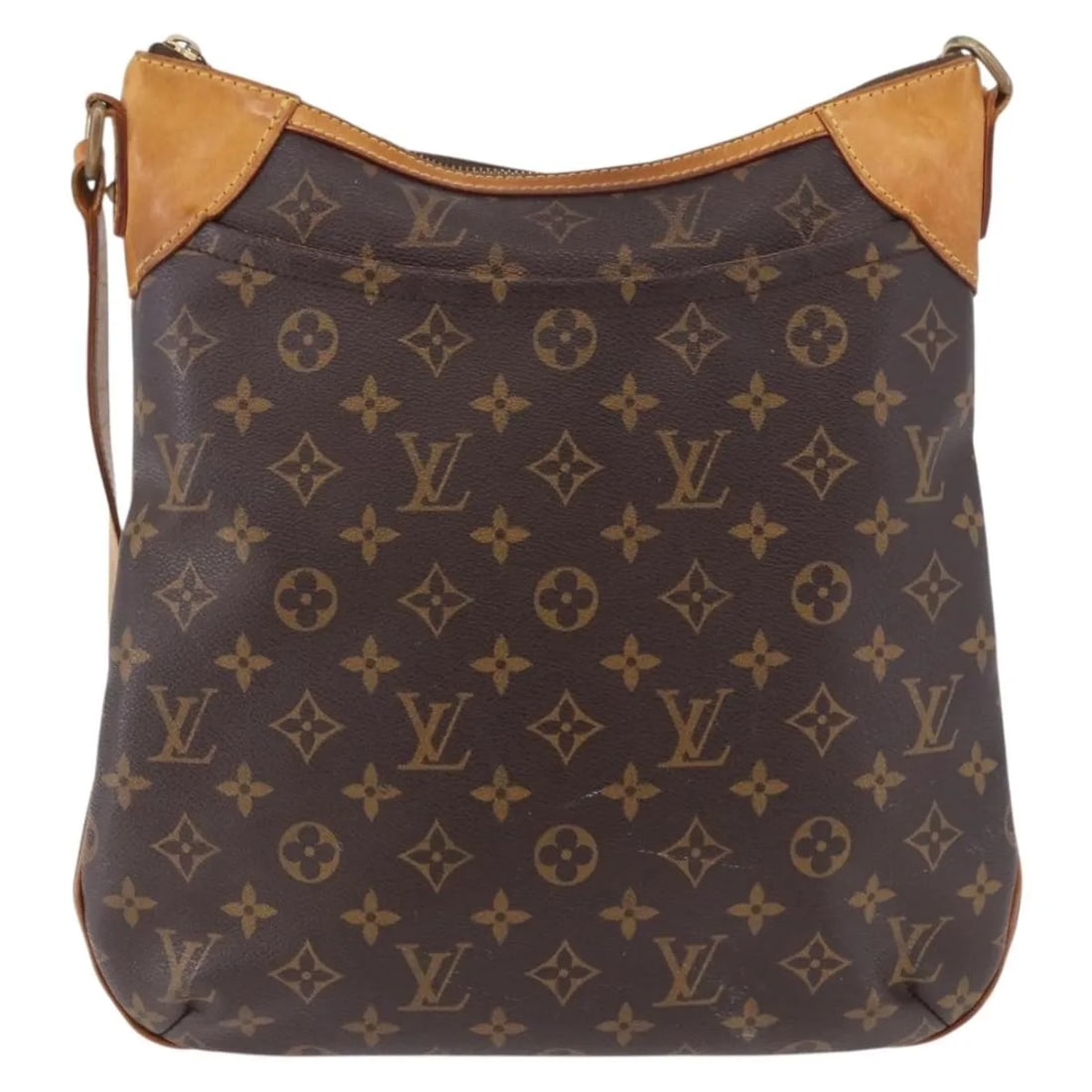 Louis Vuitton Odeon Brown Canvas Shoulder Bag: Louis Vuitton Odeon Brown Canvas Shoulder Bag Louis Vuitton Odeon handbag in brown canvas, designed for female use. It was made in France and measures 25 cm x 27 cm x 5 cm. The bag is described as bei