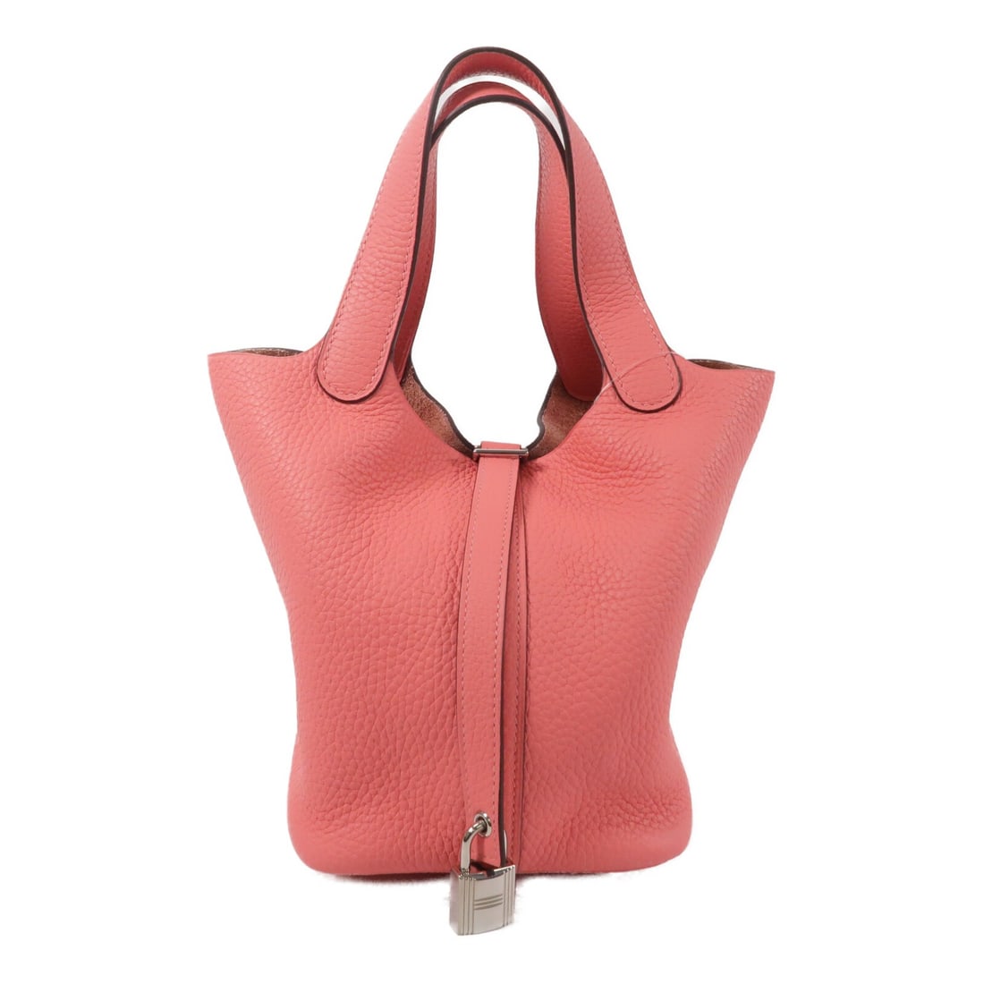 Hermes Picotin PM Taurillon Clemence Pink Tote Bag: Hermes Picotin PM Taurillon Clemence Pink Tote Bag Hermes Picotin PM tote bag in Taurillon Clemence leather and calfskin (cowhide), presented in Rose Lipstick pink. Made in France, this regular-size w