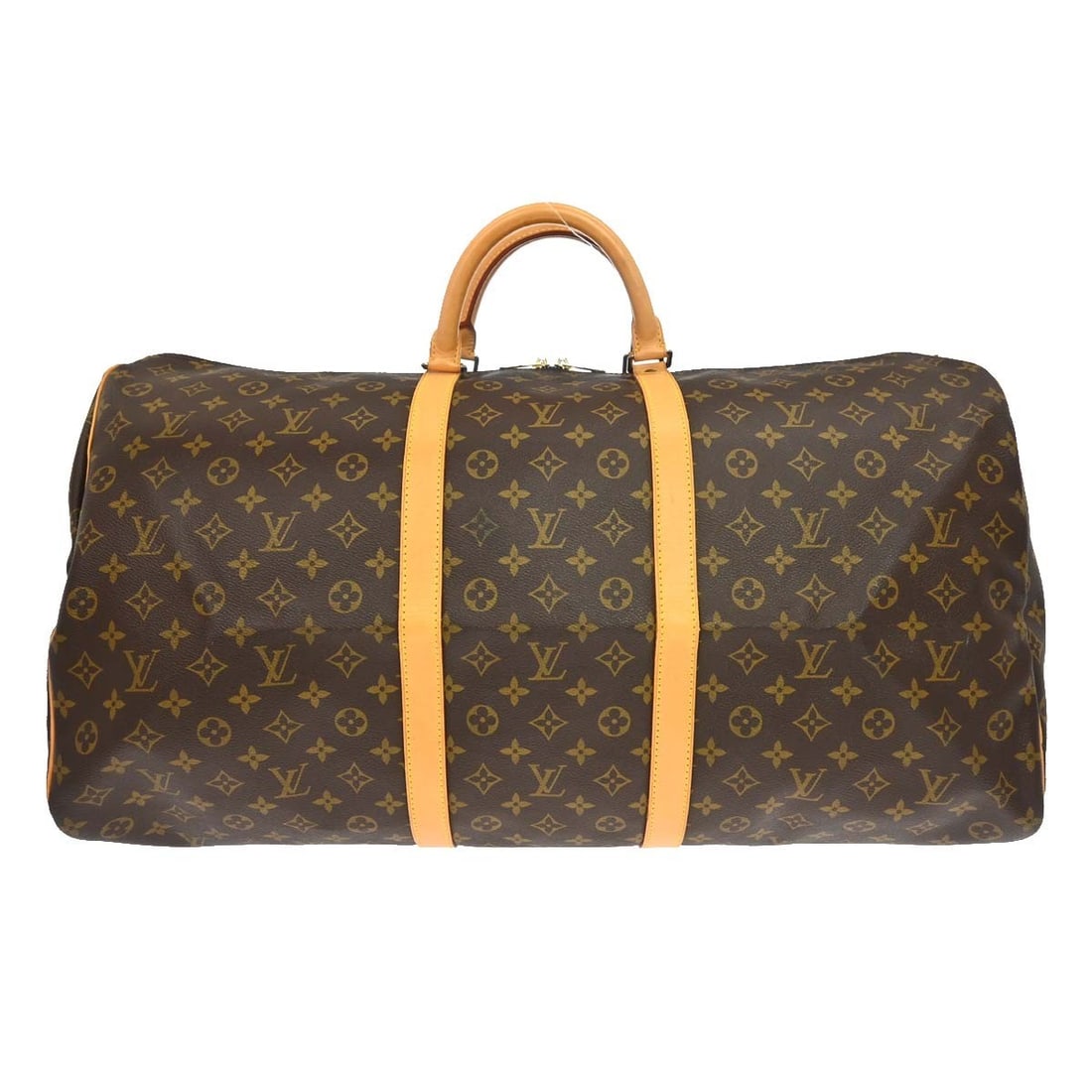 Louis Vuitton Keepall 60 Monogram Duffle Bag M41422: Louis Vuitton Keepall 60 Monogram Duffle Bag M41422 This Louis Vuitton Keepall 60 is a vintage unisex travel duffle handbag in the Monogram pattern, made in France. It features a zip closure, double l