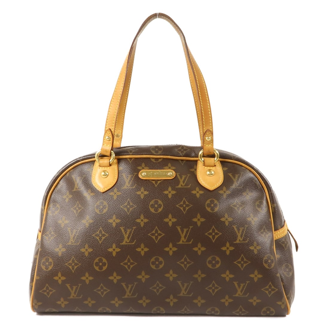 Louis Vuitton Montorgueil GM Monogram Shoulder Bag M95566 Brown: Louis Vuitton Montorgueil GM Monogram Shoulder Bag M95566 Brown Brown Montorgueil GM shoulder bag in Monogram x PVC coated canvas. It features a fastener pocket, an open interior pocket, and comes wit