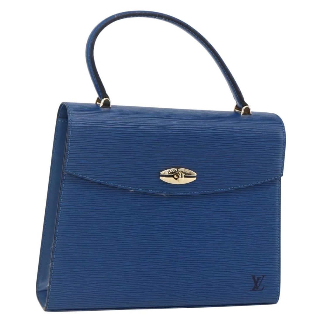 LOUIS VUITTON Epi Malesherbes Hand Bag Blue M52375 Auth France: LOUIS VUITTON Epi Malesherbes Hand Bag Blue M52375 Auth France This authentic Louis Vuitton Malesherbes Hand Bag showcases a striking blue hue crafted from durable Epi leather. Designed for both style