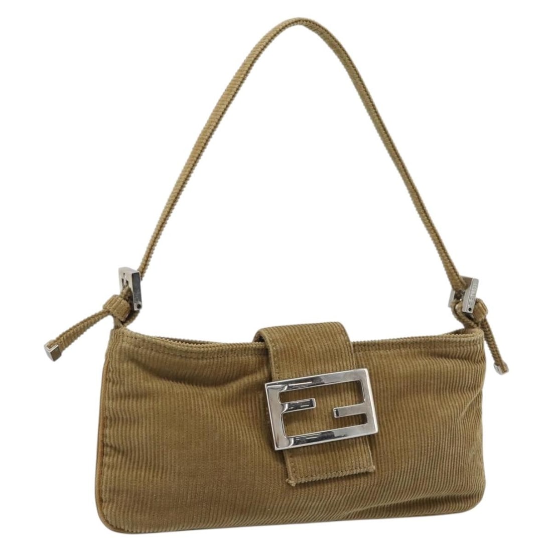 Fendi Mamma Baguette Brown Corduroy Shoulder Bag with Dust Bag (1 of 18)
