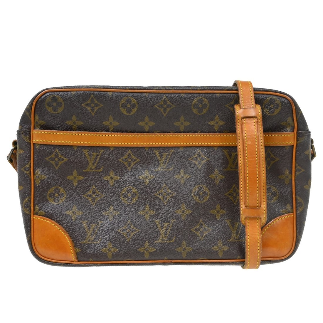 Louis Vuitton Trocadero 27 Monogram Canvas Crossbody Bag M51274: Louis Vuitton Trocadero 27 Monogram Canvas Crossbody Bag M51274 Vintage Louis Vuitton Trocadero 27 crossbody shoulder bag in Monogram canvas with leather handle/strap. It features a zip closure, brown