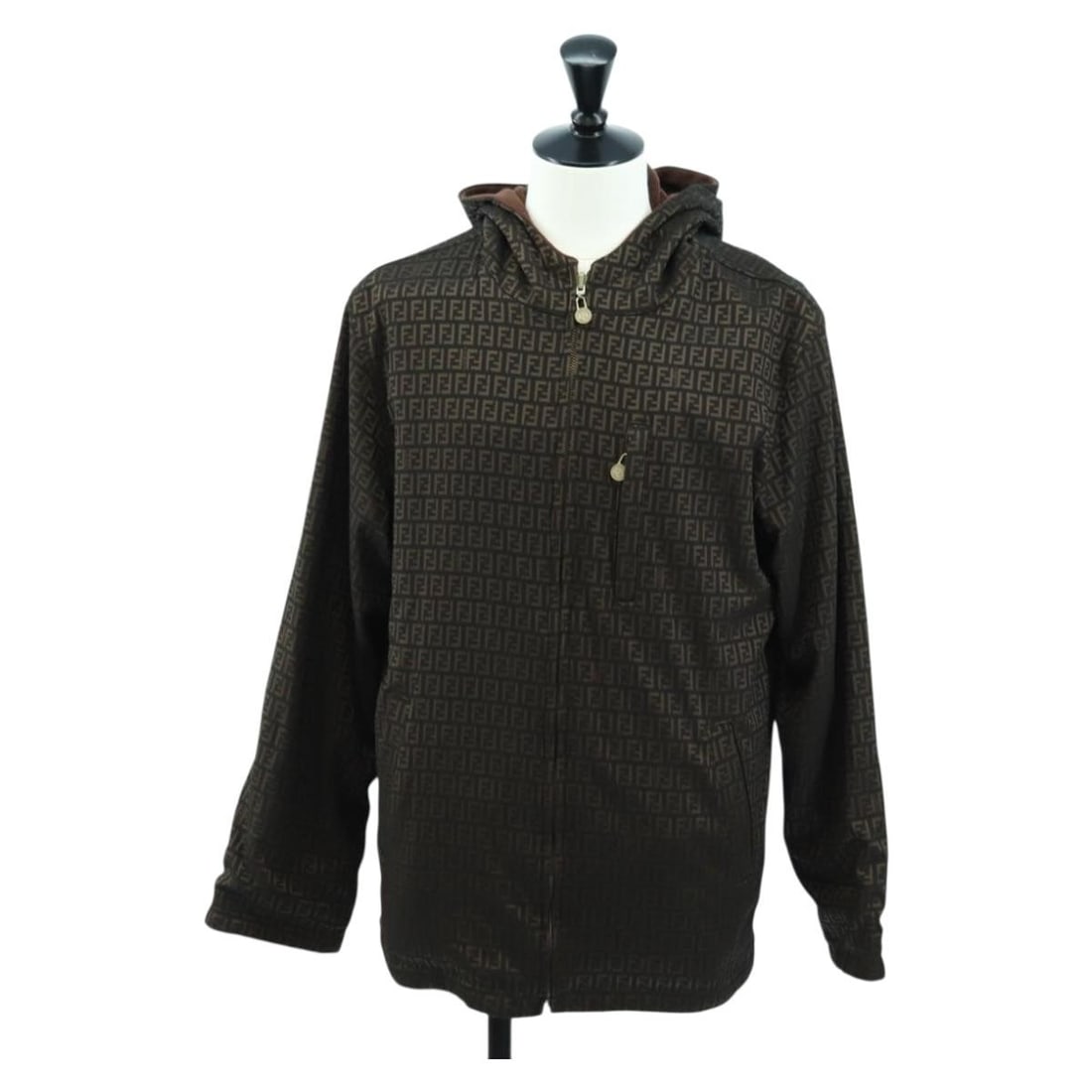 FENDI Zucchino Canvas Women s Reversible Jacket Dark Brown (1 of 14)