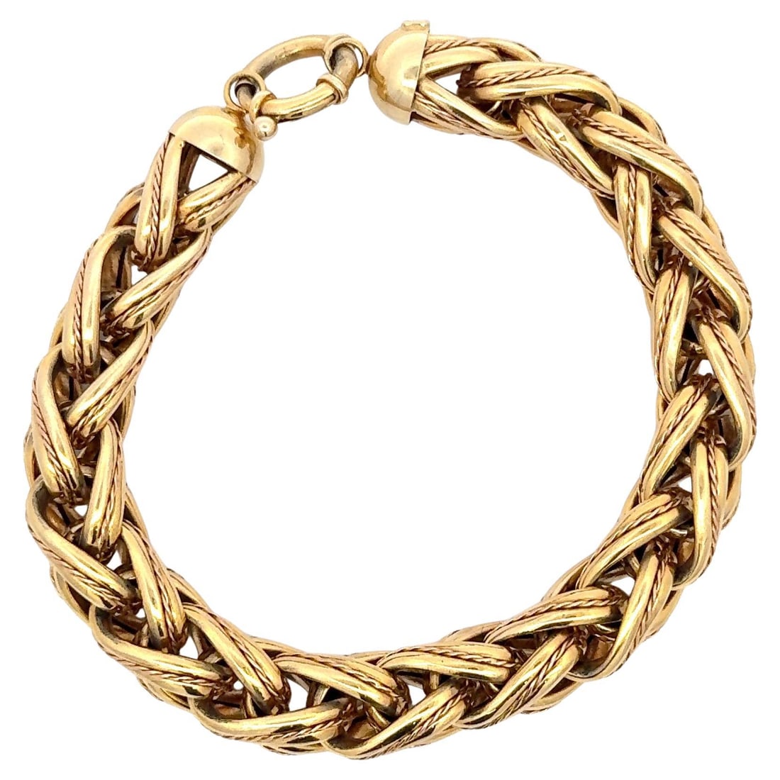Harbor Diamonds 14K Yellow Gold Tear Link Bracelet Made in Italy: Harbor Diamonds 14K Yellow Gold Tear Link Bracelet Made in Italy This exquisite 14 Karat Yellow Gold Tear Shape Link Bracelet features a contemporary design with a delicate braided motif. Weighing 20.