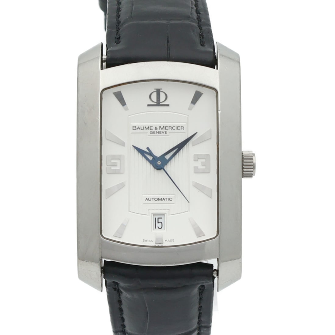 Mens Baume and Mercier Hampton stainless steel automatic wristwatch white dial (1 of 18)