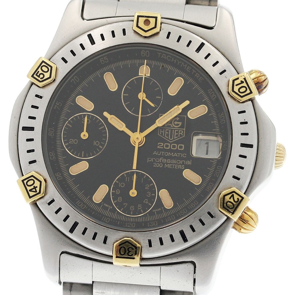TAG Heuer 2000 Series Men's Automatic Chronograph Watch 165.306: TAG Heuer 2000 Series Men's Automatic Chronograph Watch 165.306 This TAG Heuer 2000 Series Chronograph men's wristwatch, reference 165.306, features a stainless steel case and bracelet with a black di