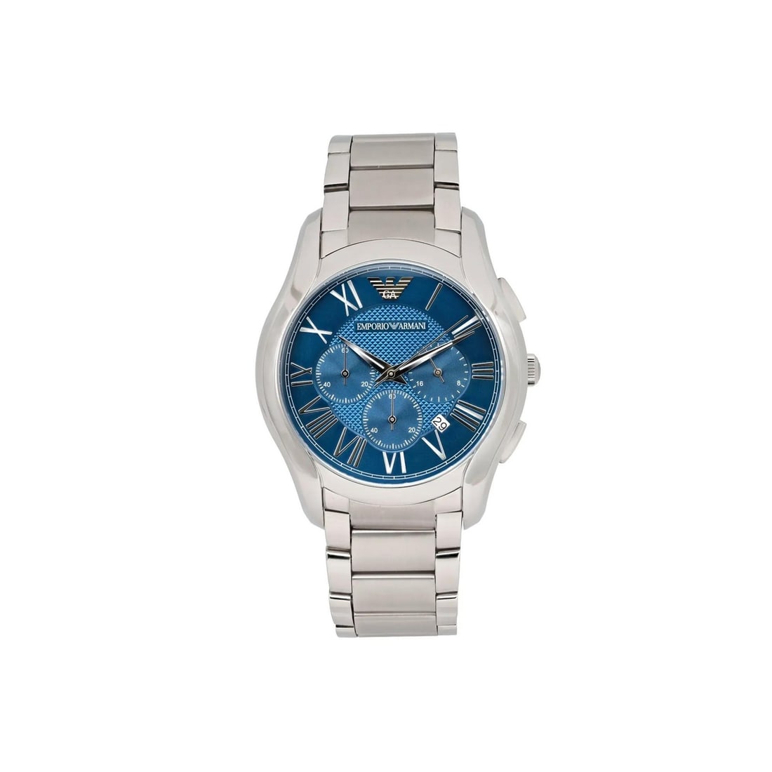 Emporio Armani AR11082 Men's 45mm Steel Blue Chronograph Watch: Emporio Armani AR11082 Men's 45mm Steel Blue Chronograph Watch Discover the Emporio Armani Chronograph 45mm Steel Blue Dial Men's Quartz Watch AR11082, a perfect blend of style and functionality. This