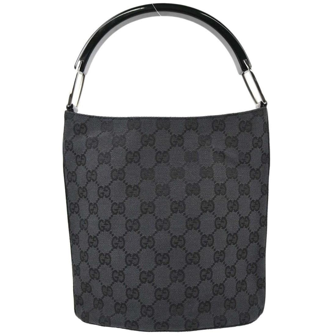 Gucci GG Canvas Leather Medium Tote Bag Black Italy: Gucci GG Canvas Leather Medium Tote Bag Black Italy Gucci GG tote handbag in black canvas and leather. This medium women's bag is made in Italy and features a structured tote silhouette with included 