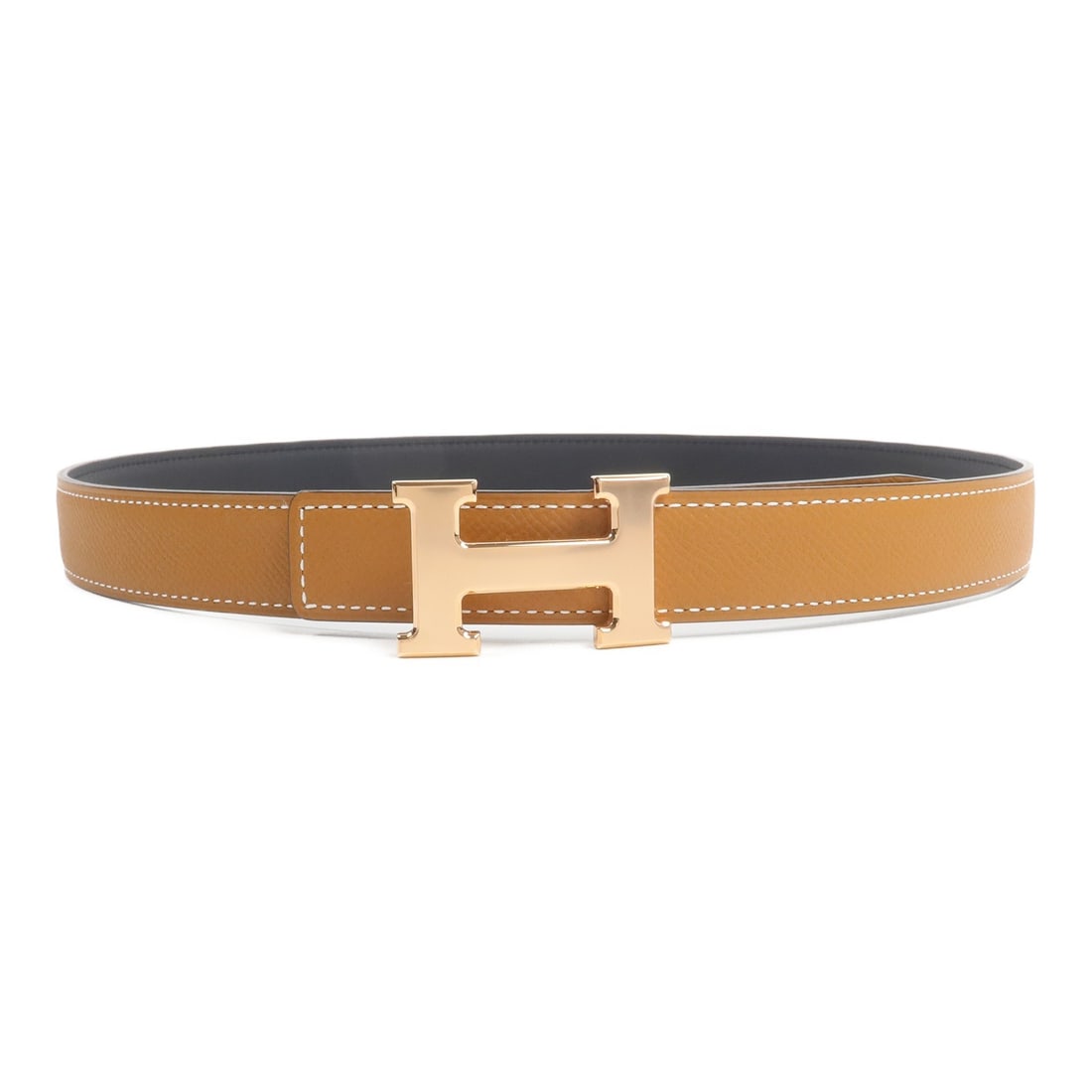 Hermes Mini Constance H 75cm womens calfskin belt Gold Noir (1 of 8)