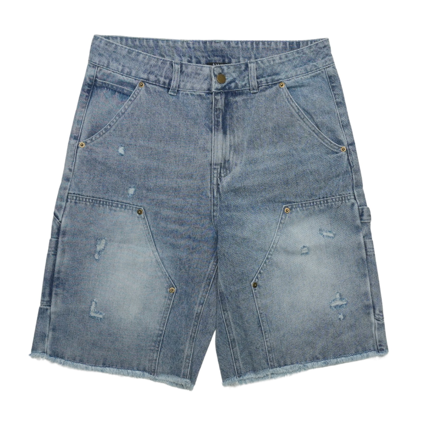 Blue Denim Shorts Addition by Subtraction Medium: Blue Denim Shorts Addition by Subtraction Medium This is a blue denim short from Addition by Subtraction, offered in a medium size. It features a classic denim look, suitable for casual wear. Specific