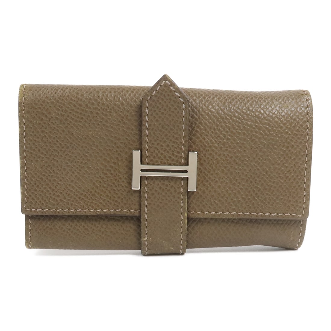 Hermes Bearn Epsom Calfskin Key Holder Etain Gray PHW: Hermes Bearn Epsom Calfskin Key Holder Etain Gray PHW Hermes PHW Bearn Key Holder Key Case in Etain, made from Epsom and calfskin (cowhide). The item features PHW hardware and is identified as model n