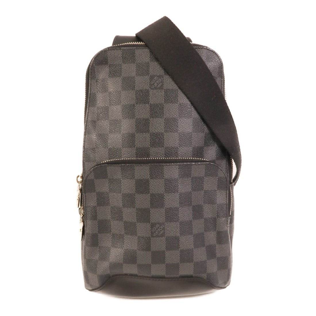 Louis Vuitton Avenue Sling Bag N41719 Damier Graphite PVC Canvas: Louis Vuitton Avenue Sling Bag N41719 Damier Graphite PVC Canvas Louis Vuitton Avenue Sling Shoulder Bag, model N41719, in Damier graphite x PVC coated canvas. The bag is described in Gray x Black and