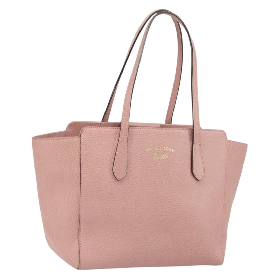 GUCCI 354408 Leather Tote Handbag Pink Gold Tone: GUCCI 354408 Leather Tote Handbag Pink Gold Tone Gucci tote bag in pink leather with gold-tone accents. Made in Italy, this women's bag shows reasonable wear and tear consistent with rank B condition.