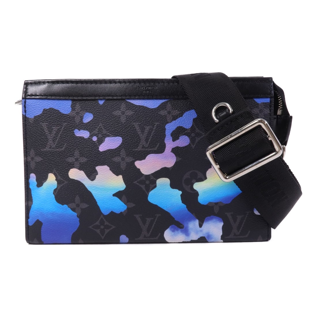 Louis Vuitton Gaston M81753 wearable wallet shoulder bag Monogram Eclipse: Louis Vuitton Gaston M81753 wearable wallet shoulder bag Monogram Eclipse Louis Vuitton Gaston Wearable Wallet Shoulder Bag, model M81753, in Monogram Eclipse with PVC coated canvas construction. It f
