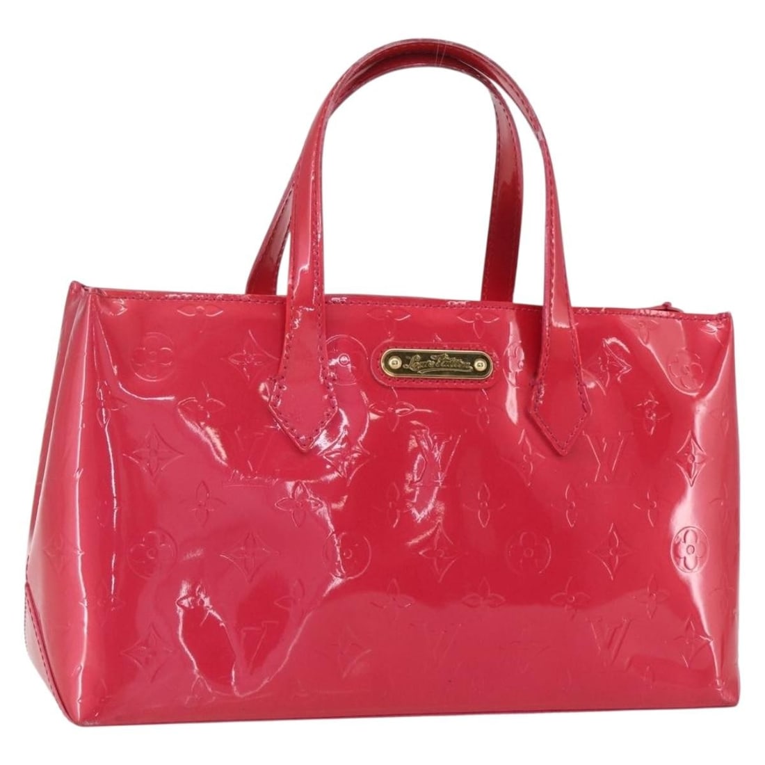 Louis Vuitton Wilshire PM Rose Pop Patent Leather Monogram Handbag M93643: Louis Vuitton Wilshire PM Rose Pop Patent Leather Monogram Handbag M93643 This Louis Vuitton Wilshire PM handbag features the Monogram Vernis patent leather in the vibrant Rose Pop color. Made in Fran