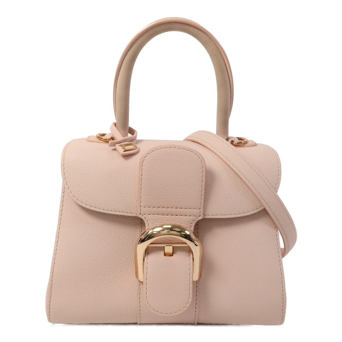Delvaux Brillant Mini Calfskin 2 Way Shoulder Bag Pink: Delvaux Brillant Mini Calfskin 2 Way Shoulder Bag Pink A DELVAUX Brillant Mini 2-way shoulder bag crafted in pink calfskin leather. It features a handle and an adjustable shoulder strap, with one open