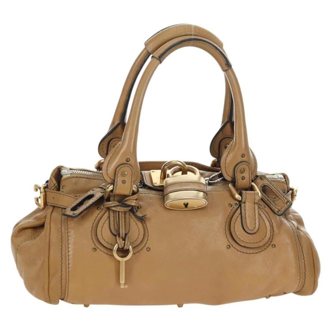Chloe Paddington leather beige gold silver handbag Italy: Chloe Paddington leather beige gold silver handbag Italy This Chloe Paddington handbag is crafted from leather and features a beige, gold, and silver color palette. Made in Italy, it is designed for w