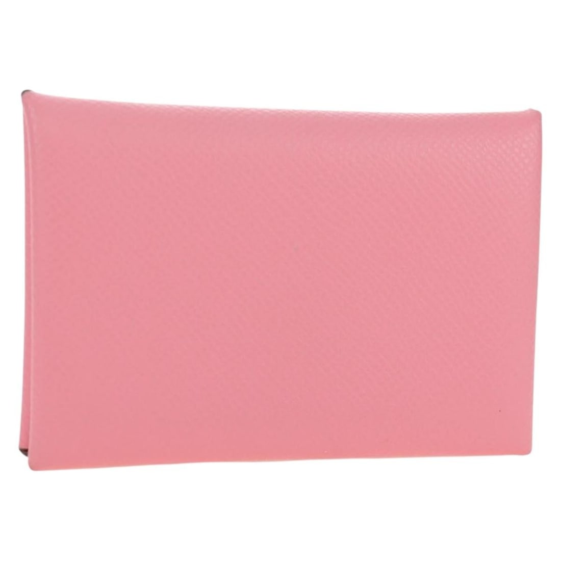 Hermes Calvi pink leather card case with box: Hermes Calvi pink leather card case with box A Hermes Calvi card case in pink leather, presented in excellent condition. It comes with the item box and was made in France. The card case shows no remar