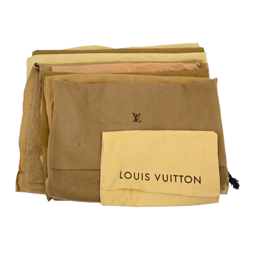 Set of 10 Louis Vuitton cotton dust bags in brown beige (1 of 8)