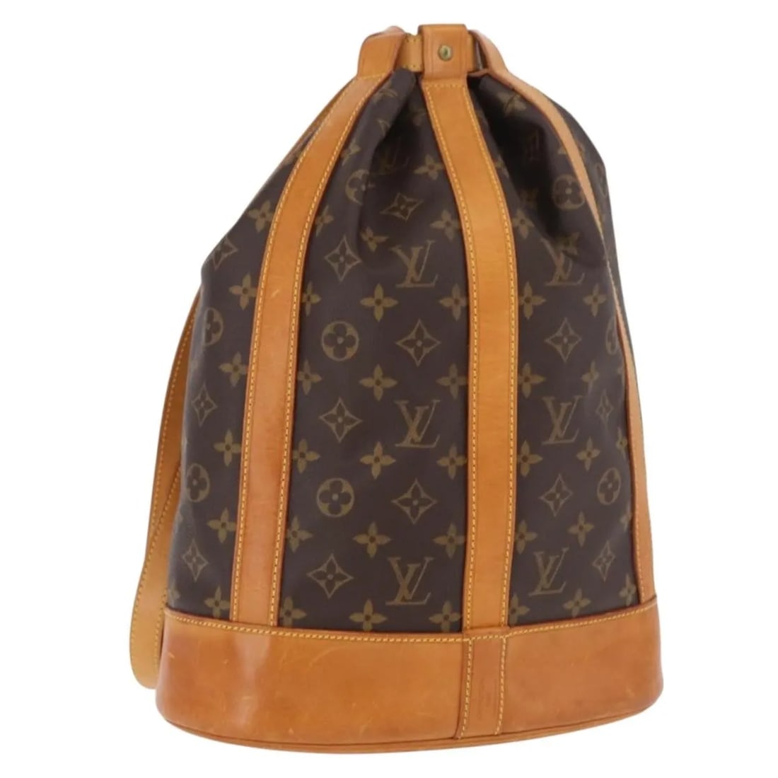 Louis Vuitton Randonnee Monogram Canvas Backpack Brown: Louis Vuitton Randonnee Monogram Canvas Backpack Brown Louis Vuitton Randonnee in brown monogram canvas. This unisex bag is made in France and remains in good condition with visible wear from use. Not