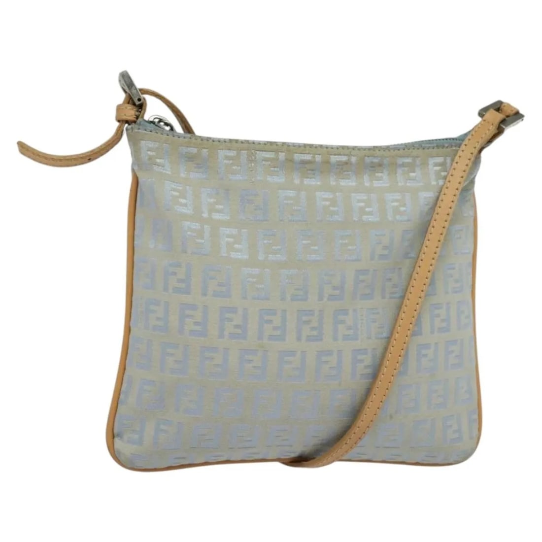 Fendi Vintage Flat Blue Canvas Zucchino Crossbody Bag: Fendi Vintage Flat Blue Canvas Zucchino Crossbody Bag This vintage Fendi flat crossbody bag is crafted from blue Zucchino canvas, designed for women. It features a compact size suitable for daily use.