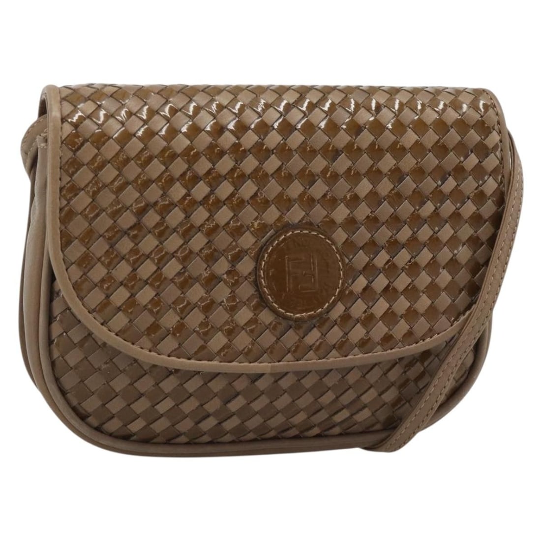 Fendi Brown Leather Shoulder Bag Gold Tone Hardware Italy: Fendi Brown Leather Shoulder Bag Gold Tone Hardware Italy Fendi shoulder bag in brown leather with a gold tone finish. Made in Italy, this bag measures approximately W18 x H14 x D4 cm with a shoulder 
