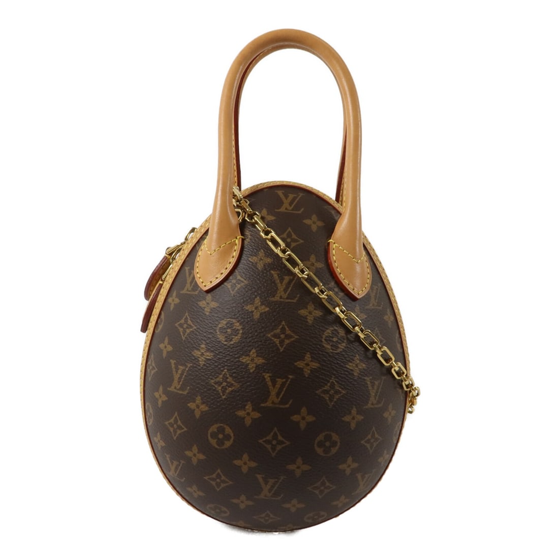 Louis Vuitton M44587 Egg 2 Way Shoulder Bag Monogram Brown Black: Louis Vuitton M44587 Egg 2 Way Shoulder Bag Monogram Brown Black Louis Vuitton Egg Bag 2Way Shoulder Bag, model M44587, in Brown and Black. It is made from Monogram and PVC coated canvas and comes wit
