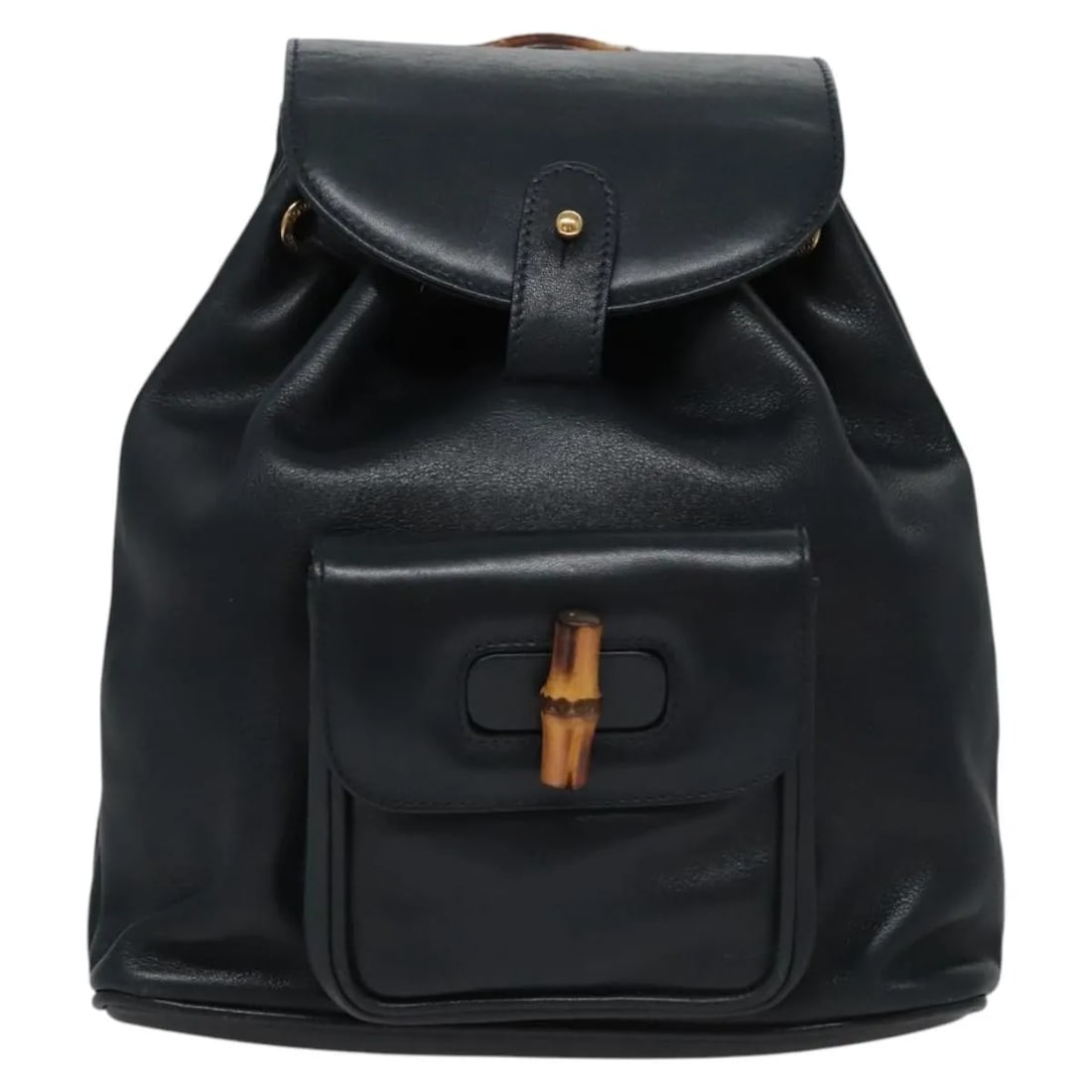 Black Leather Backpack Gucci Vintage Bamboo Italy: Black Leather Backpack Gucci Vintage Bamboo Italy This Gucci Vintage Bamboo Backpack in black leather features signature bamboo detailing and is designed for women. The backpack showcases a classic sh