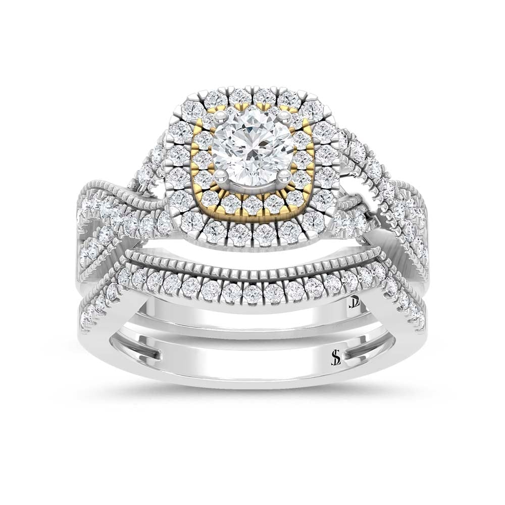 Diamond 1 Ct.Tw. Bridal Ring in 14K White Gold: Diamond 1 Ct.Tw. Bridal Ring in 14K White Gold 14k White Gold Stone Color: G-h Stone Clarity: Si2 Each ring is presented in standard size 6.5. Complimentary resizing is available between sizes 510 (in