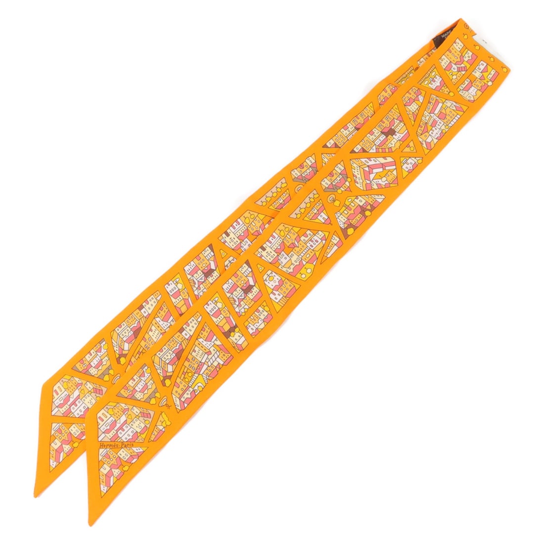 Hermes Twilly Silk Scarf in Orange 85cm x 5cm: Hermes Twilly Silk Scarf in Orange 85cm x 5cm Hermes Twilly scarf in orange silk. The item is described as very good condition (AB) and measures 85 cm x 5 cm (33.5 in x 2.0 in). Accessories are not in