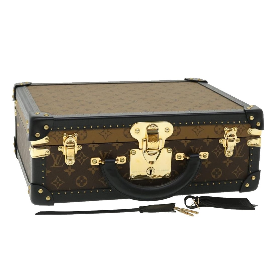 LOUIS VUITTON Monogram Reverse Canvas Cotteville 40 Trunk M20085 Authentic: LOUIS VUITTON Monogram Reverse Canvas Cotteville 40 Trunk M20085 Authentic This exquisite Louis Vuitton Monogram Reverse Canvas Cotteville 40 Trunk is a stunning blend of luxury and practicality. Craf