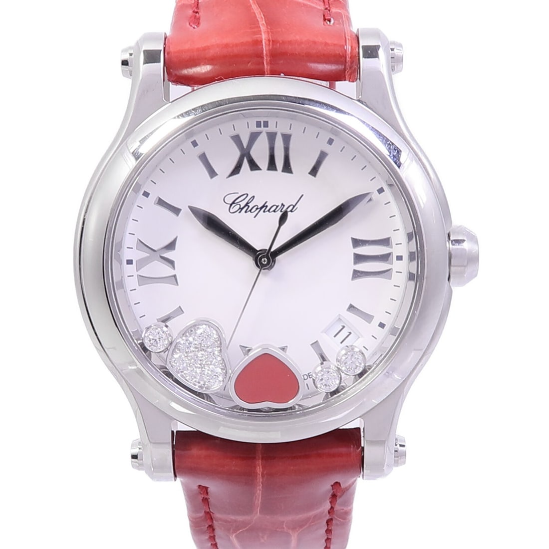 Chopard 278582-3005 Happy Hearts Ladies Quartz Wristwatch Steel White: Chopard 278582-3005 Happy Hearts Ladies Quartz Wristwatch Steel White Chopard Happy Hearts Quartz wristwatch for women in stainless steel with a white dial and white frame color. It features a quartz 