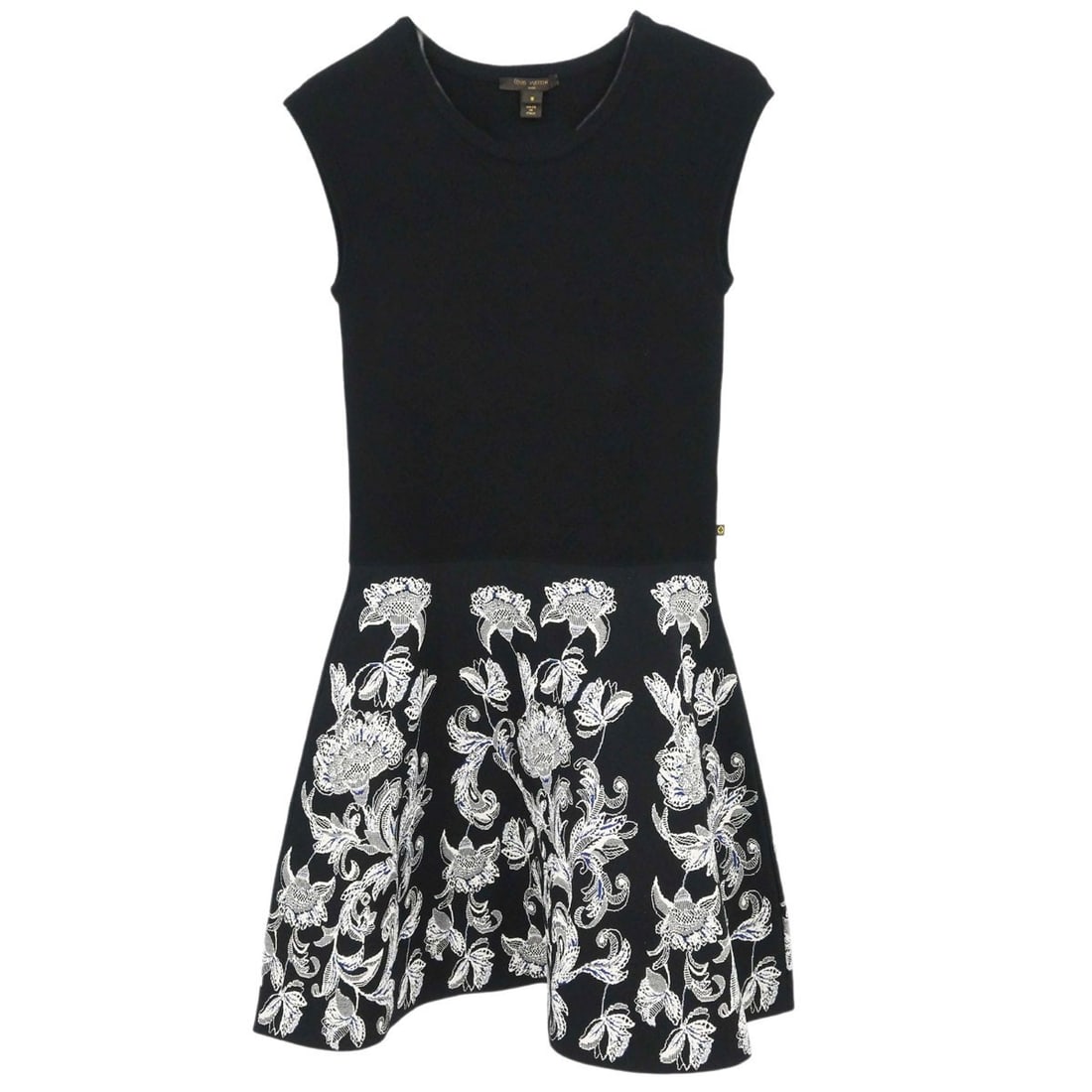 Louis Vuitton RW172W DLQFDKD20 black floral mini dress size S: Louis Vuitton RW172W DLQFDKD20 black floral mini dress size S Vintage Louis Vuitton sleeveless floral mini dress in black. Made in Italy, this women's dress features a regular fit and short length. Th