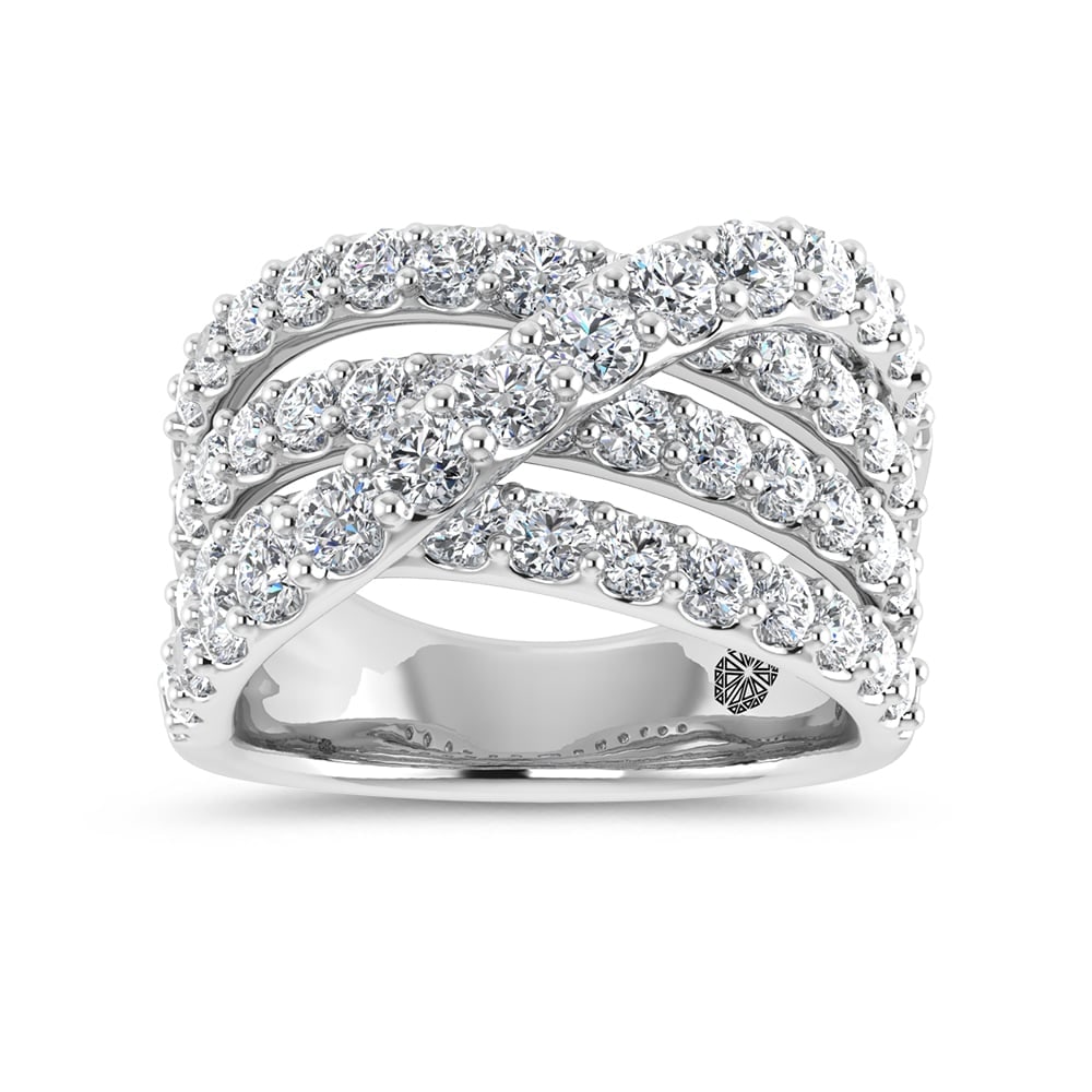 14K White Gold 2 1/2 Ct.Tw. Lab Grown Diamond Fashion Ring: 14K White Gold 2 1/2 Ct.Tw. Lab Grown Diamond Fashion Ring This elegant fashion ring in 14K white gold features lab grown diamonds totaling 2 1/2 Ct.Tw., combining sparkle and sophistication. 14k Whit
