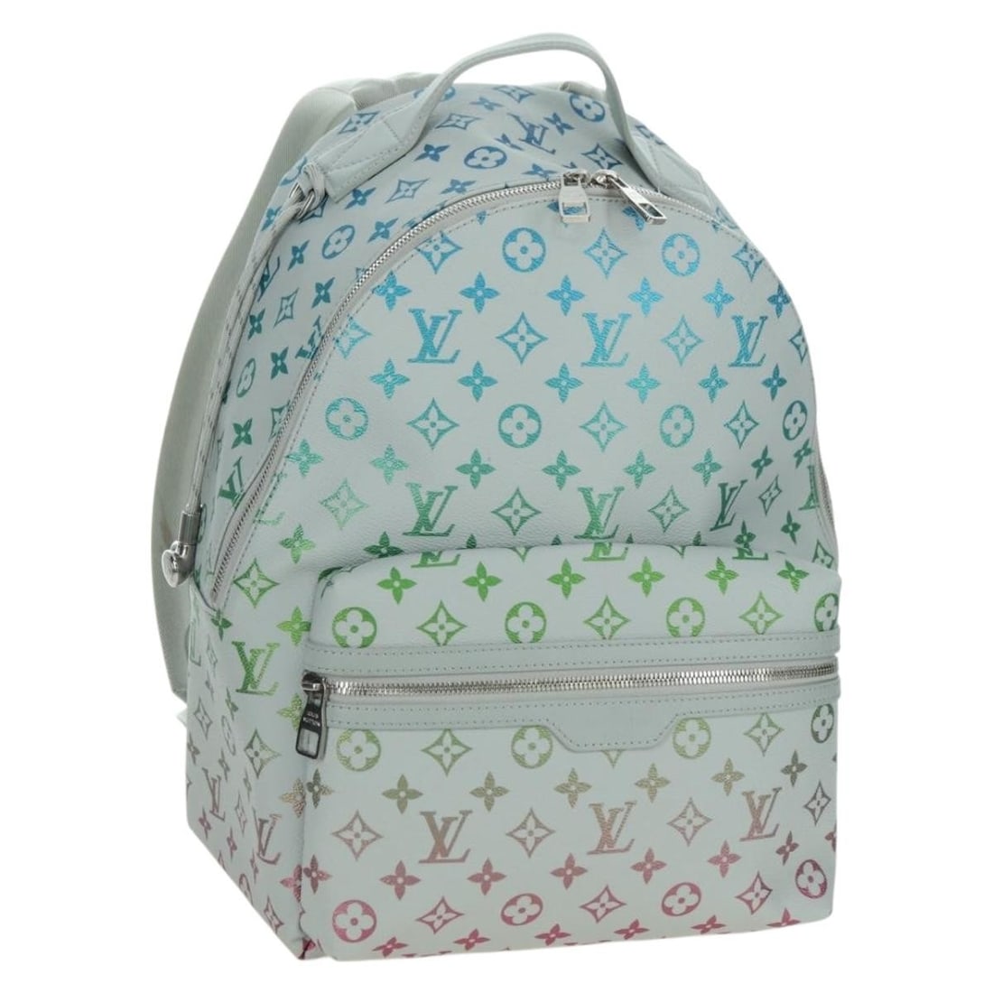 Louis Vuitton M14184 Discovery Backpack Gray Monogram Canvas Iridescent: Louis Vuitton M14184 Discovery Backpack Gray Monogram Canvas Iridescent Louis Vuitton Discovery Backpack in gray Monogram Canvas. This backpack is made in Spain and comes with a dust bag. The item is 
