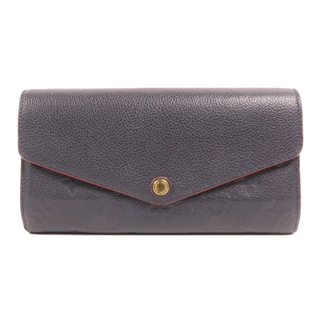 Louis Vuitton Sarah Long Wallet M62125 Monogram Empreinte Calfskin: Louis Vuitton Sarah Long Wallet M62125 Monogram Empreinte Calfskin Louis Vuitton Sarah long wallet, model M62125, in Monogram Empreinte and calfskin. It features a navy, red, and blue/red color combin