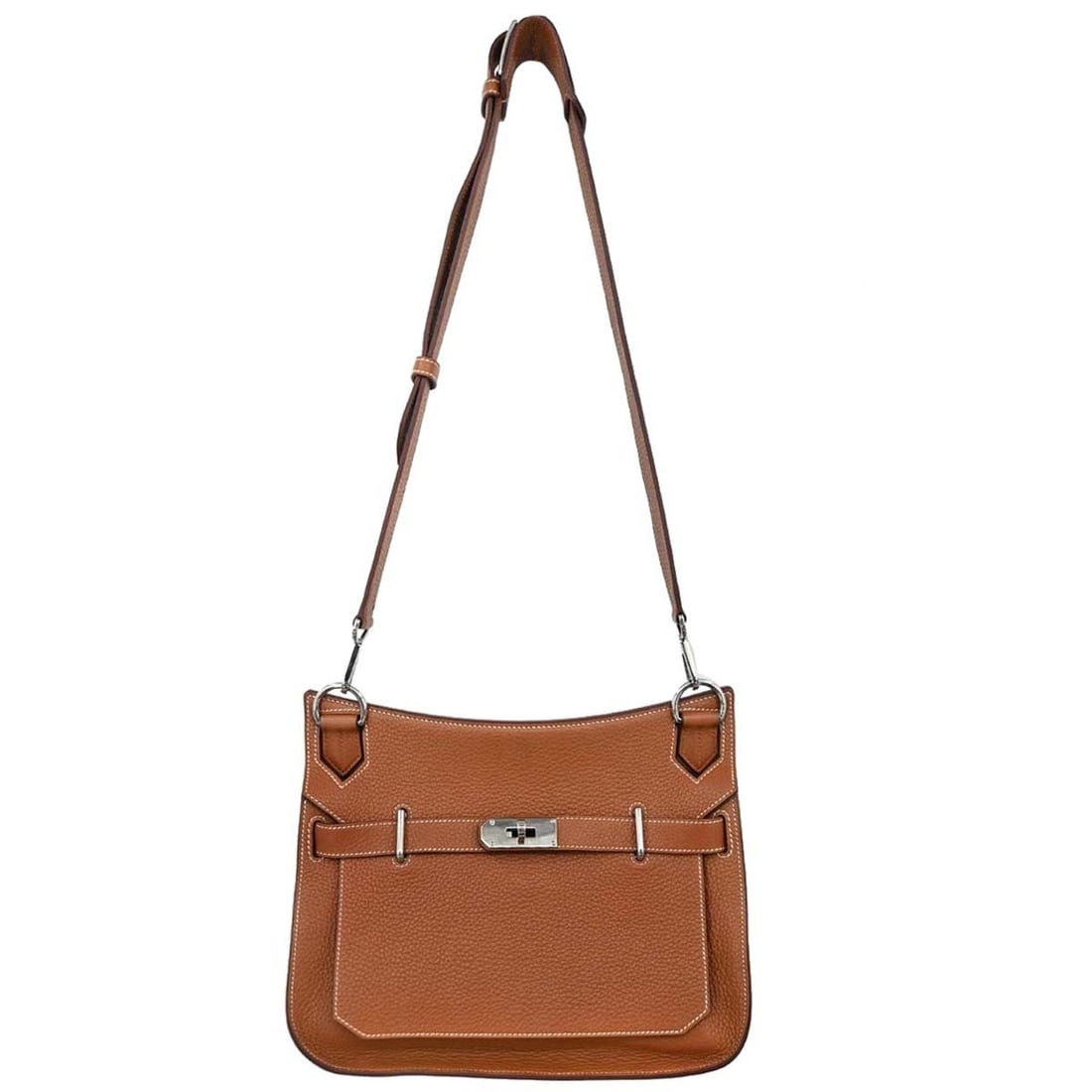 Hermes Jypsiere 31 Gold Togo Leather Shoulder Bag: Hermes Jypsiere 31 Gold Togo Leather Shoulder Bag Hermes Jypsiere 31 shoulder bag in gold Togo leather with a flap turn lock closure and crossbody strap. It features an adjustable, detachable strap, i