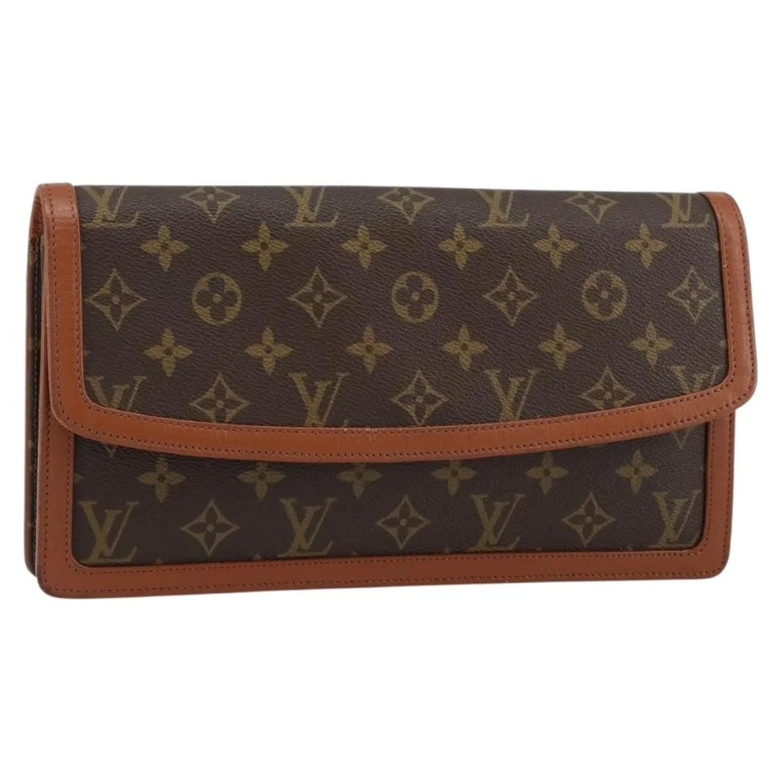 Louis Vuitton Dame Pochette Canvas Shoulder Bag Brown: Louis Vuitton Dame Pochette Canvas Shoulder Bag Brown This Louis Vuitton Dame Pochette is crafted from brown monogram canvas designed for female use. The bag features multiple compartments including a