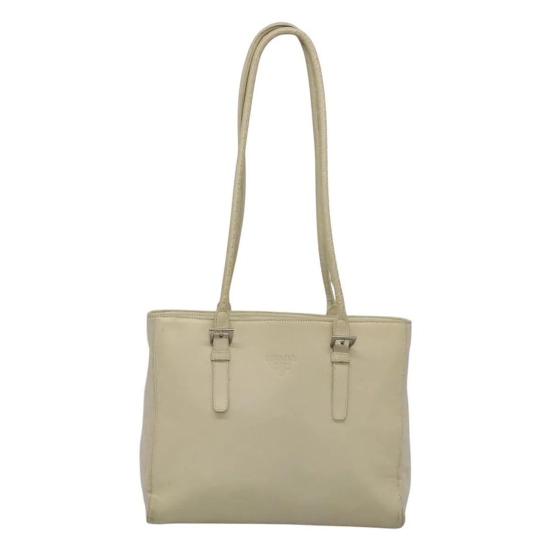 Prada Vintage White Leather Shoulder Bag Made in Italy: Prada Vintage White Leather Shoulder Bag Made in Italy This Prada vintage shoulder bag is crafted from leather in white and features a classic design suitable for women. Made in Italy, the bag shows s