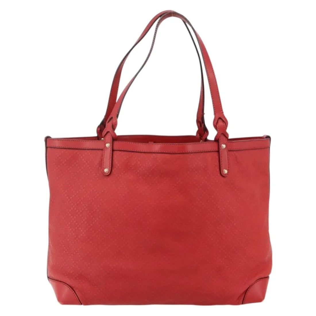 Gucci Craft Tote Handbag in Red PVC: Gucci Craft Tote Handbag in Red PVC Gucci Craft Tote in red with a structured everyday silhouette. This women's tote is made of PVC and shows visible wear consistent with good pre-owned condition, inc