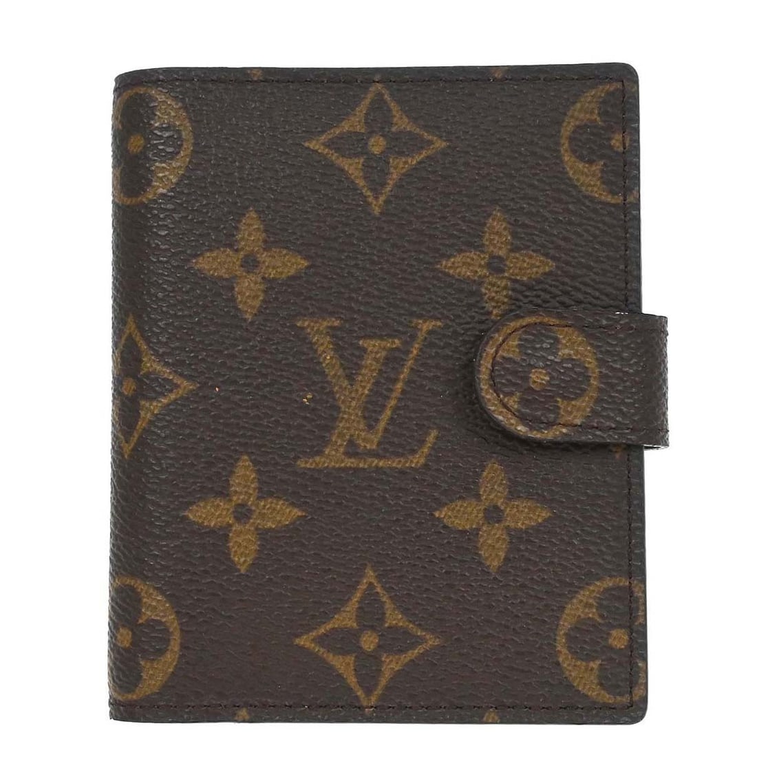 Louis Vuitton R20007 Monogram Canvas Mini Agenda Cover: Louis Vuitton R20007 Monogram Canvas Mini Agenda Cover Compact Louis Vuitton Agenda Mini notebook cover in brown Monogram canvas with leather trim. This women's accessory is made in France and feature