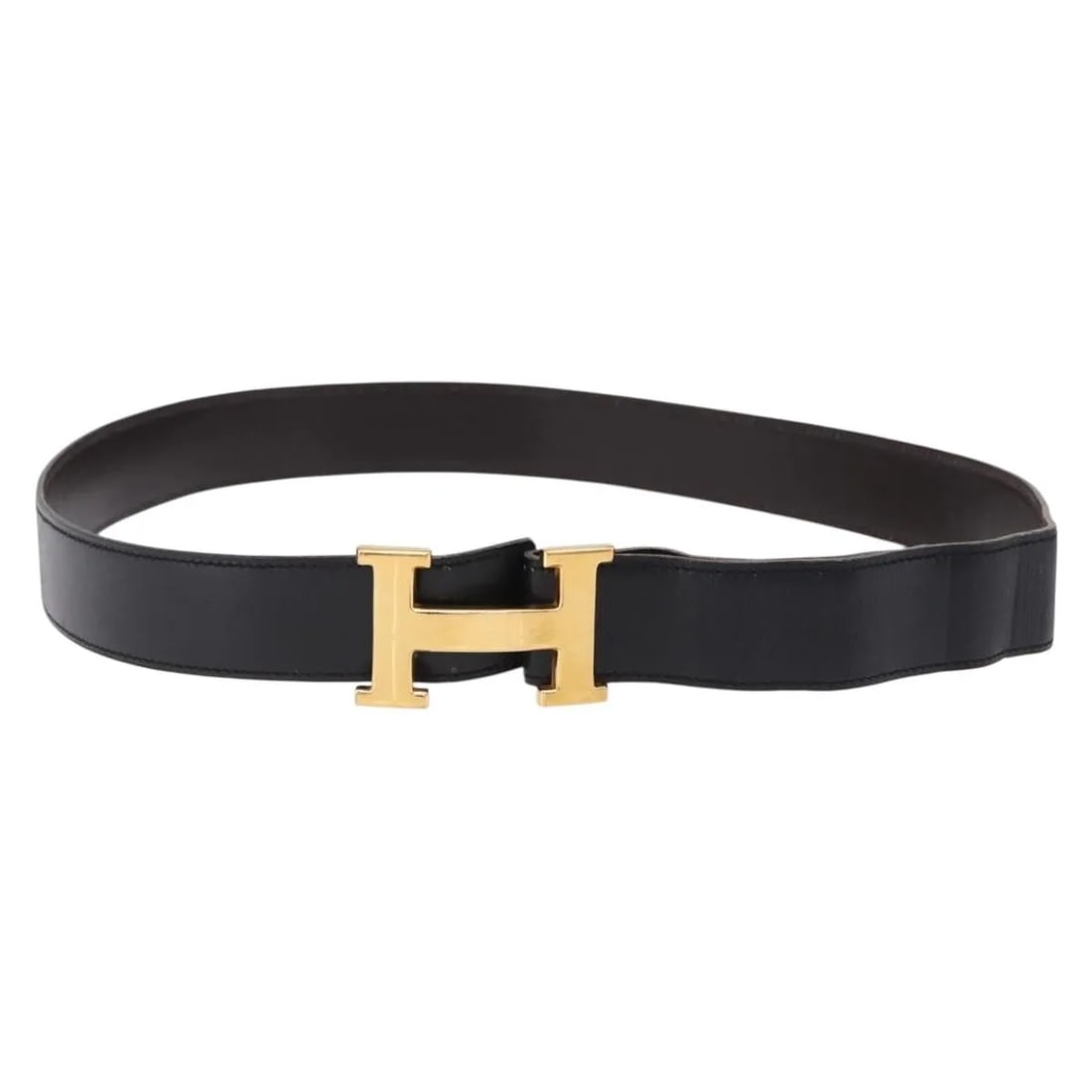 Hermes Constance leather reversible belt black 89cm: Hermes Constance leather reversible belt black 89cm Hermes Constance reversible belt in leather, designed for unisex wear. It is black and made in France. Condition is good, with noted exterior shape 