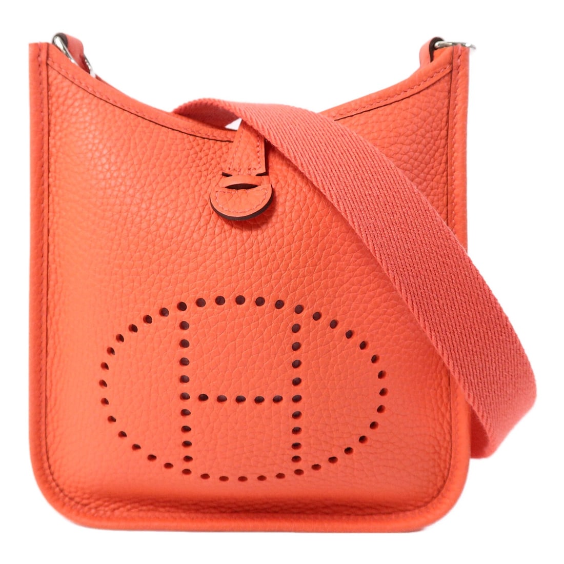 Hermes Evelyne TPM Clemence Leather Shoulder Bag Rose Texas PHW: Hermes Evelyne TPM Clemence Leather Shoulder Bag Rose Texas PHW Hermes Evelyne TPM shoulder bag in Rose Texas pink, crafted from Taurillon Clemence and calfskin (cowhide). Made in France, this women's