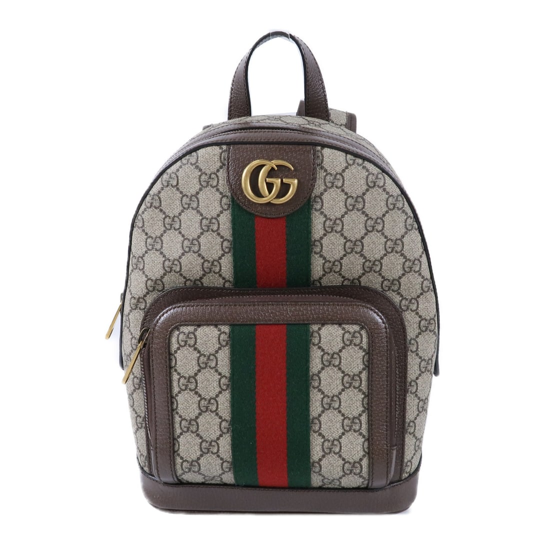 Gucci 735415 GG Supreme Brown Coated Canvas Rucksack Backpack: Gucci 735415 GG Supreme Brown Coated Canvas Rucksack Backpack This Gucci GG Supreme backpack is a women's rucksack style bag in brown PVC coated canvas. It features a regular size, one outside zip poc