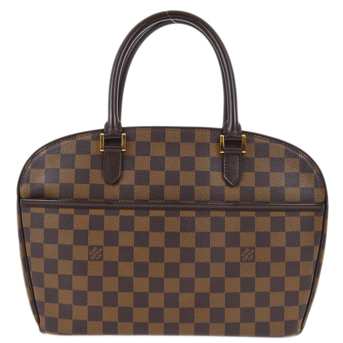 Louis Vuitton Sarria Horizontal Damier Ebene Brown Hand Bag N51282: Louis Vuitton Sarria Horizontal Damier Ebene Brown Hand Bag N51282 Louis Vuitton Sarria Horizontal handbag in Damier Ebene canvas with leather trim and double handles. This medium handbag features a z