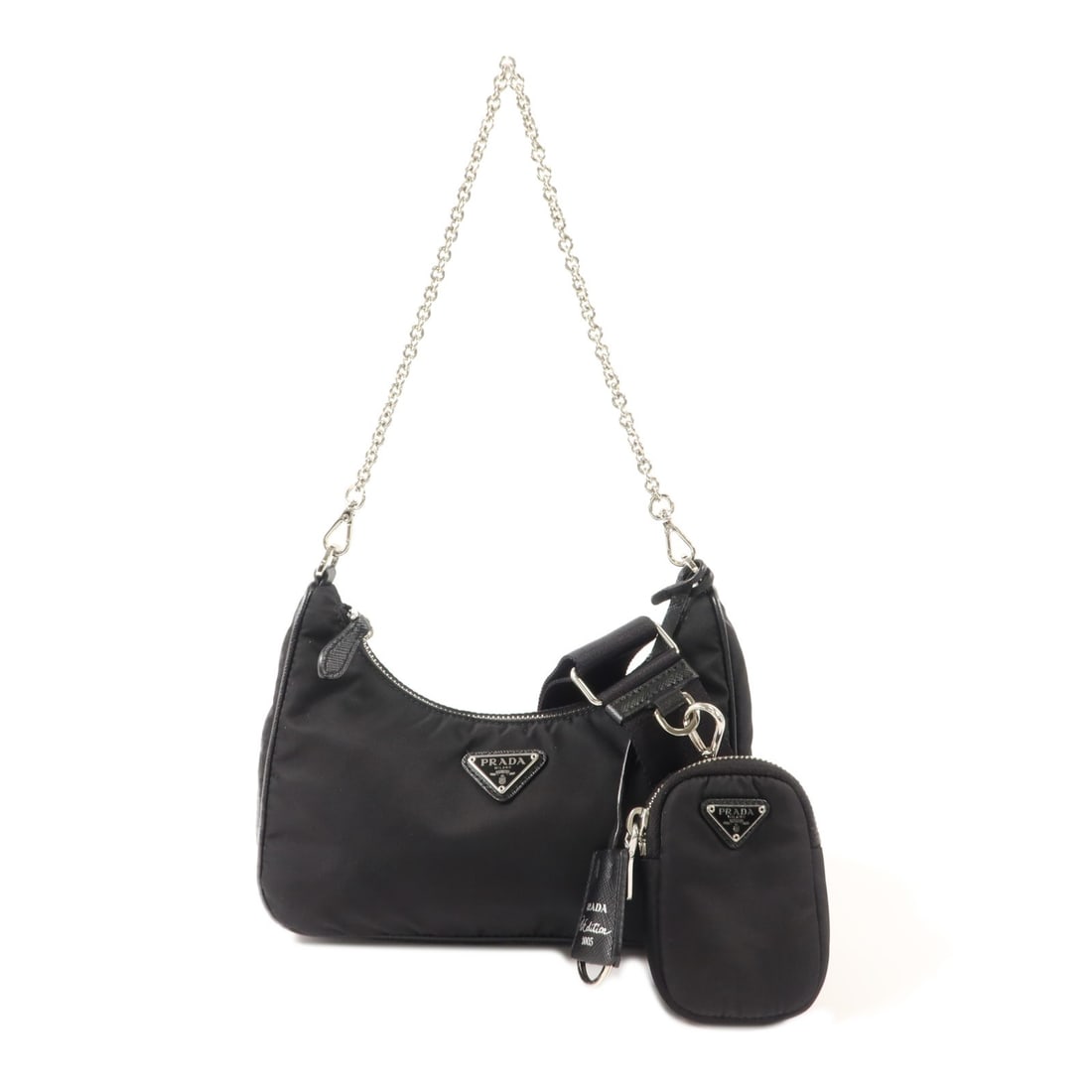 PRADA 1BH204 R064 F0002 nylon 2 way shoulder bag black (1 of 17)
