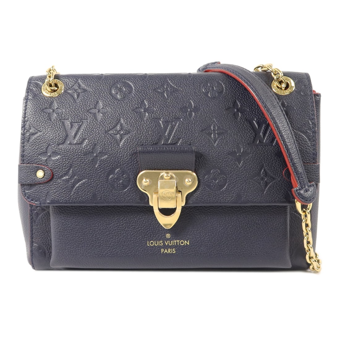 Louis Vuitton Vavin PM M52271 Monogram Empreinte Shoulder Bag Navy: Louis Vuitton Vavin PM M52271 Monogram Empreinte Shoulder Bag Navy A Louis Vuitton Vavin PM shoulder bag in Navy Monogram Empreinte with calfskin (cowhide) construction. This model is identified as M5
