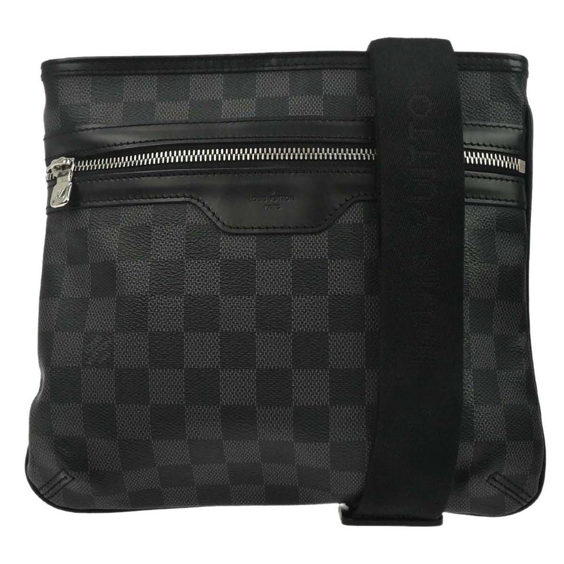 Louis Vuitton Thomas Damier Graphite Crossbody Bag N58028: Louis Vuitton Thomas Damier Graphite Crossbody Bag N58028 Louis Vuitton Damier Graphite Thomas crossbody bag in medium size, made in France. It features a zip closure, crossbody strap, and a black and